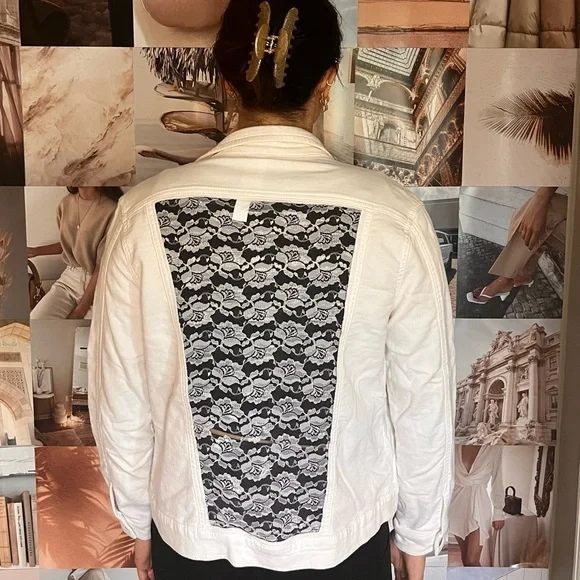 White Jacket with Lace Back - Picture 1 of 2